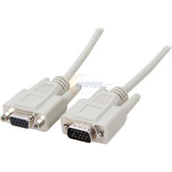 C2G 02719 Economy HD15 SVGA Male to SVGA Female Monitor Extension Cable, Beige (15 Feet, 4.57 Meters)