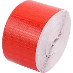 5cm x 15M Honeycomb Single Sided Adhesive Reflective Warning Tape Red