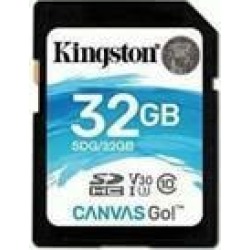 Kingston Canvas Go! 32GB SDHC 90R/45W U3 UHS-I V30 Flash Memory Card (SDG/32GB)
