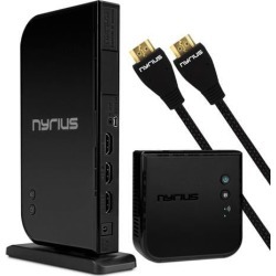 Nyrius ARIES Home+ Wireless HDMI 2x Input Transmitter & Receiver for Streaming HD 1080p 3D Video and Digital Audio (NAVS502) - BONUS Additional.