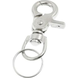 Unique Bargains Lobster Clasp Clip Key Ring Keychain Silver Tone for Key Pendant
