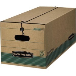 Bankers Box 00773 - Stor/File Extra Strength Storage Box, Letter, String/Button, Kraft/Green, 12/Ctn