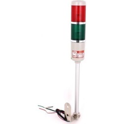 Unique Bargains DC 24V 3 Wires Red Green Light Buzzer Industrial Warning Signal Tower Stack Lamp