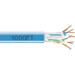 Black Box C6ABC51-BL-1000 1000Ft Cat6A 650Mhz Solid Cable Utp Cmp Blue