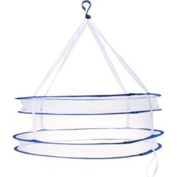 Unique Bargains S Hook 2 Layers Drying Rack Folding Hanging Clothes Laundry Dryer Net Basket