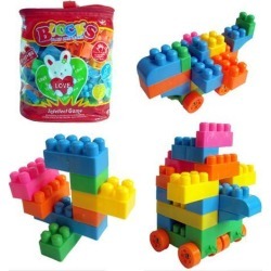 74-Piece Building Bloks Plastic Kids Puzzle Educational Building Blocks Bricks Toys DIY Bloks Toy Set