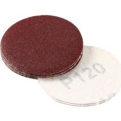 2-inch Hook and Loop Sanding Discs, 120-Grits Grinding Abrasive Aluminum Oxide Flocking Sandpaper for Random Orbital Sander 10pcs