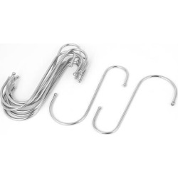 Unique Bargains Metal 145mm Long S Shaped Clothes Towel Bag Hanging Hooks Clasp Holder 10pcs