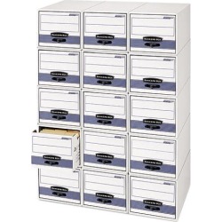 Bankers Box 00311 Stor/Drawer Steel Plus Storage Box, Letter, White/Blue, 6/Carton