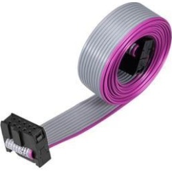 IDC Wire Flat Ribbon Cable FC/FC Connector A-type 10 Pins 2.54mm Pitch 1m Length Gray