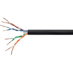 Monoprice Cat6 Ethernet Bulk Cable - Network Internet Cord - Stranded, 550Mhz, UTP, CM, Pure Bare Copper Wire, 24AWG, 250ft, Black