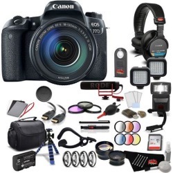 Canon EOS 77D DSLR Camera with Canon EF-S 18-55mm f/3.5-5.6 IS STM Lens Pro Filmmaker Kit International Model