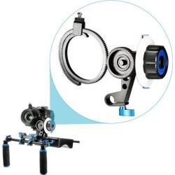 Neewer Follow Focus with Single 15mm Rod Clamp, Gear Ring Belt for DSLR Cameras