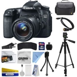 Canon EOS 70D Digital SLR Camera with 18-55mm STM Lens includes 8GB Memory + Large Case + Tripod + Card Reader + Card Wallet + HDMI Mini Cable +.