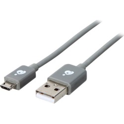 IOGEAR GUMU02 Gray USB Type A to Micro USB Type B Charge & Sync Cable 6.5ft