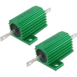 Unique Bargains Unique Bargains 2 pcs 25W 470 Ohm 5% Chassis Mounted Aluminum Clad Resistors Green