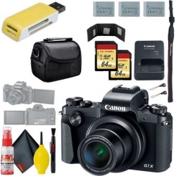 Canon PowerShot G1 X Mark III Digital Camera & 64GB MicroSD x2 & Carrying Case & Battery x2