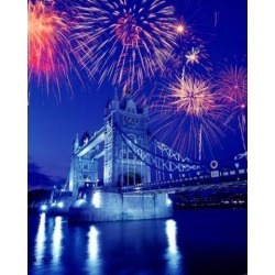 Posterazzi PDDEU33BJA0031 Fireworks Over the Tower Bridge London Great Britain UK Poster Print by Jaynes Gallery - 28 x 34 in.
