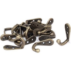 Bedroom Bathroom Clothes Towel Hanging Zinc Alloy Wall Hook Bronze Tone 20pcs