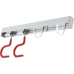 Aluminium Hooks Wall Mounted Coat Mop Rack Organizer Bathroom Kitchen
