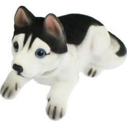Unique Bargains Auto Fragrant Husky Nodding Bobblehead Dashboard Dogs Toys Black White