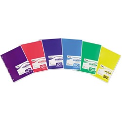 Mead 05514 Spiral Bound Notebook, Wide/Margin Rule, 8x10-1/2,White,1 Subject 100 Sheets/Pad