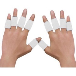 Unique Bargains 10Pcs White Sports Gear Comfort Basketball Finger Sleeves Protector for Arthritis