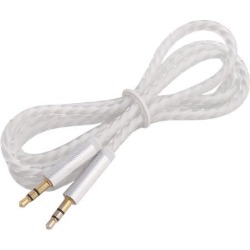 3.2Ft Long 3.5mm Male to Male Plug Stereo Extension Aux Phone Audio Cable White