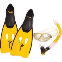 21' Yellow Newport Silicone Pro Swimming Pool Scuba or Snorkeling Set - Large