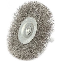 6mm Shank 75mm Dia T Shaped Steel Wire Polishing Brush Silver Gray