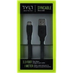 TYLT Syncable USB to Micro USB Sync & Charge Cable - Black - MIC-DATA1MBK-T
