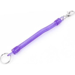 Lobster Clasp Spring Stretchy Keyring Key Chain Coil Strap Rope Purple