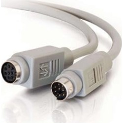 C2G 02315 8-Pin Mini-DIN M/F Serial RS232 Extension Cable, Beige (6 Feet, 1.82 Meters)