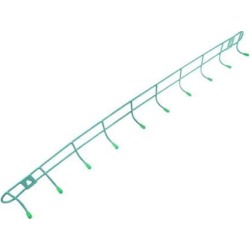 Unique Bargains Green Plastic Coated 10 Hooks Metal Wall Mounted Coat Towel Display Rack