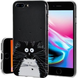 Soft Gel Clear TPU Skin Case - Cat for iPhone 8 Plus