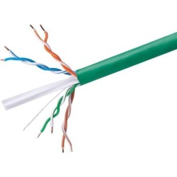 Monoprice Cat6 Ethernet Bulk Cable - Network Internet Cord - Solid, 500Mhz, UTP, CMR, Riser Rated, Pure Bare Copper Wire, 23AWG, 250ft, Green