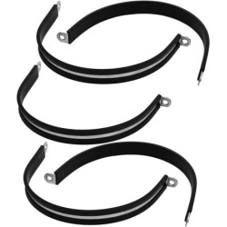 95mm Dia EPDM Rubber Lined P Clips Cable Hose Pipe Clamps Holder 5pcs