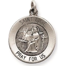 Sterling Silver Antiqued Saint Luke Medal