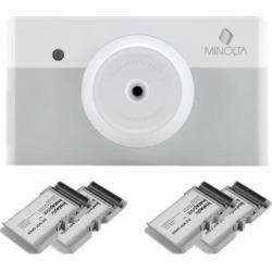 Minolta MNCP10 instapix Instant Print Camera (Gray) with 40-Print Bundle