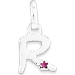 Sterling Silver Letter R with Enamel Pendant