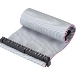 IDC Wire Flat Ribbon Cable FC/FC Connector A-type 60Pins 2.54mm Pitch 30cm Length Gray