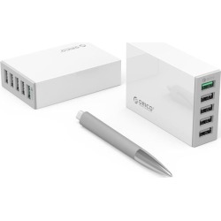ORICO QC2.0 5 Port Desktop USB Charger for Smartphones and Tablets -White(QSL-5U-US)