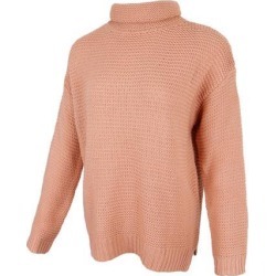 Womens Turtleneck Chunky Knit Sweater Pullover Long Sleeves L Pink