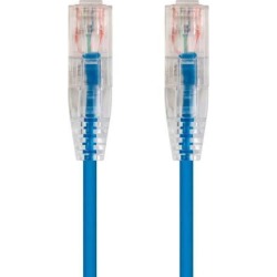 Monoprice Cat6 Ethernet Patch Cable - 30 feet - Blue Snagless RJ45 Stranded 550MHz UTP CMR Riser Rated Pure Bare Copper Wire 28AWG - SlimRun Series