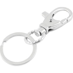 Unique Bargains Unique Bargains Silver Tone Metal Split Ring Swivel Keychain Key Holder