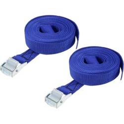 4.5M x 25mm Lashing Strap Cargo Tie Down Straps w Cam Lock Buckle 250Kg Work Load, Blue, 2Pcs