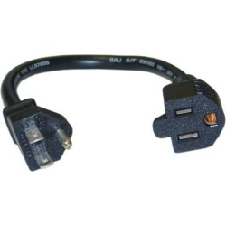 Cable Wholesale Power Extension Cord NEMA 5-15P to NEMA 5-15R 10 Amp UL / CSA rated 1 foot - Black