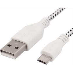 USB2.0 Type A to Micro USB Male Adapter Hi-Speed Round Cable Black White 1M