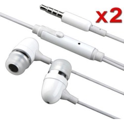 Insten White 3.5mm Cell Phone - Wired Headset & Speakers