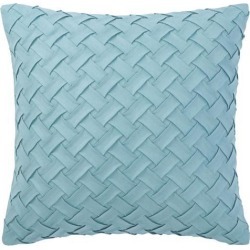 Throw Pillow Cover Stylish Basket Weave Pattern Soft Solid Decorative Pillow Case Home Decor Design Cushion Cover for Sofa Bedroom Car, Lake Blue.